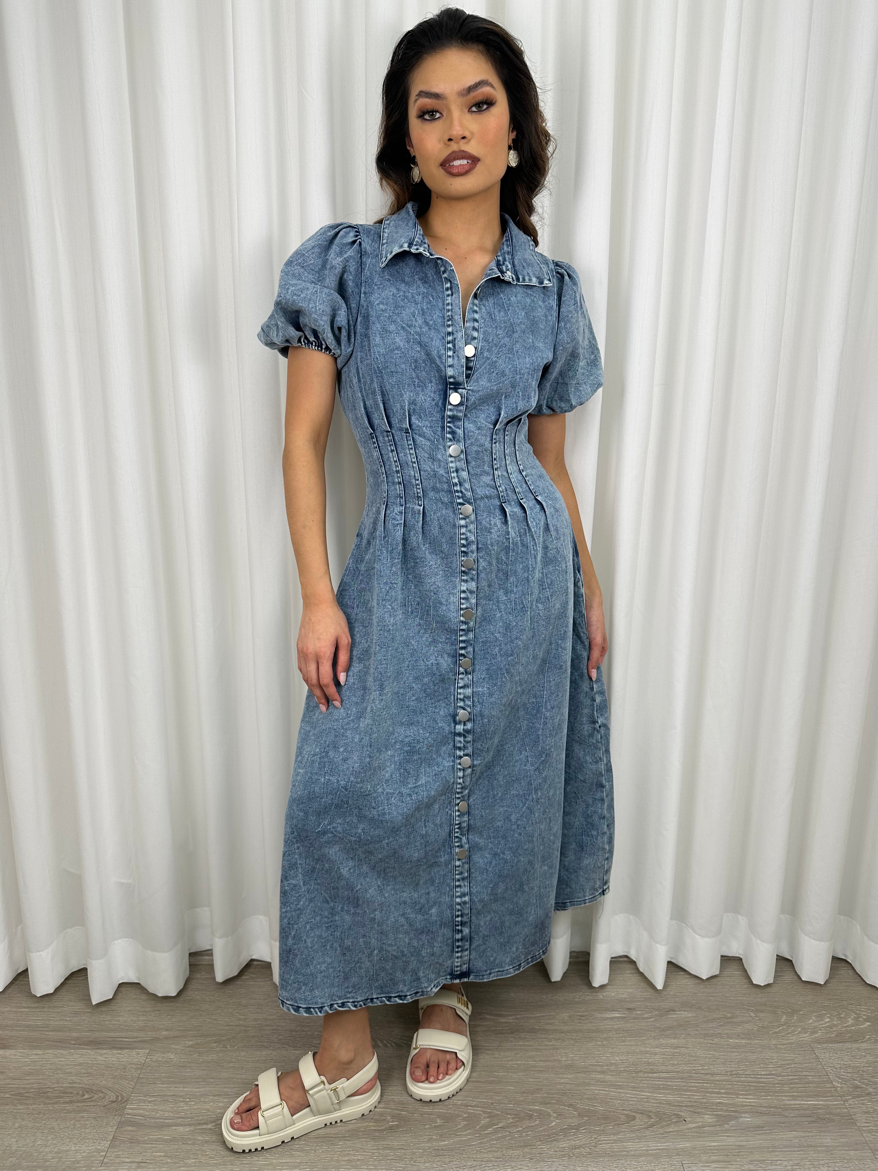 The Maxi Ballet Denim Dress