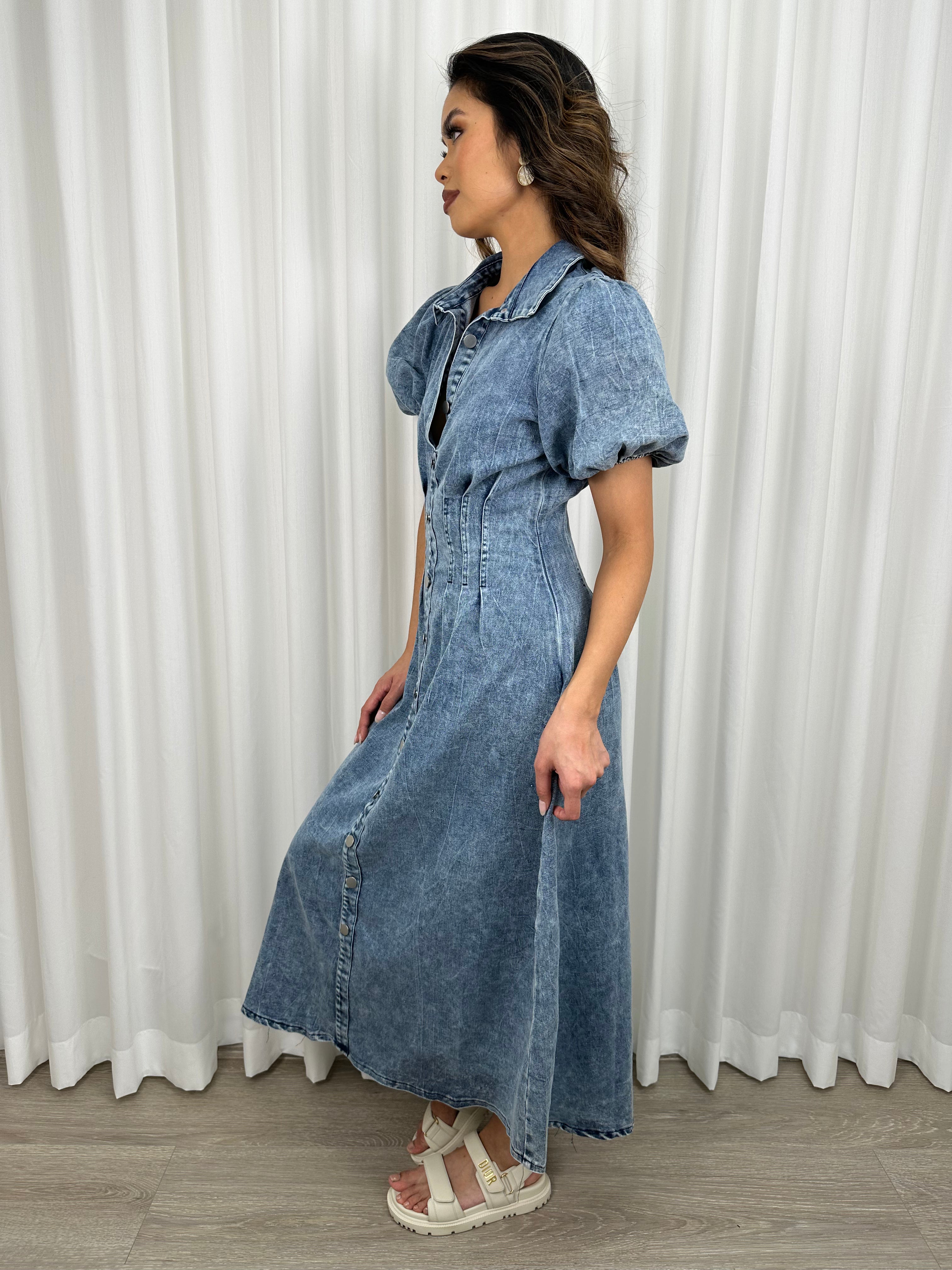 The Maxi Ballet Denim Dress